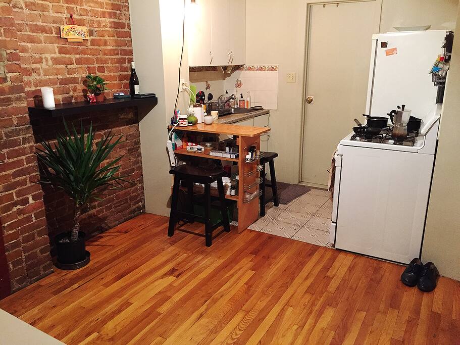 Living room and kitchen