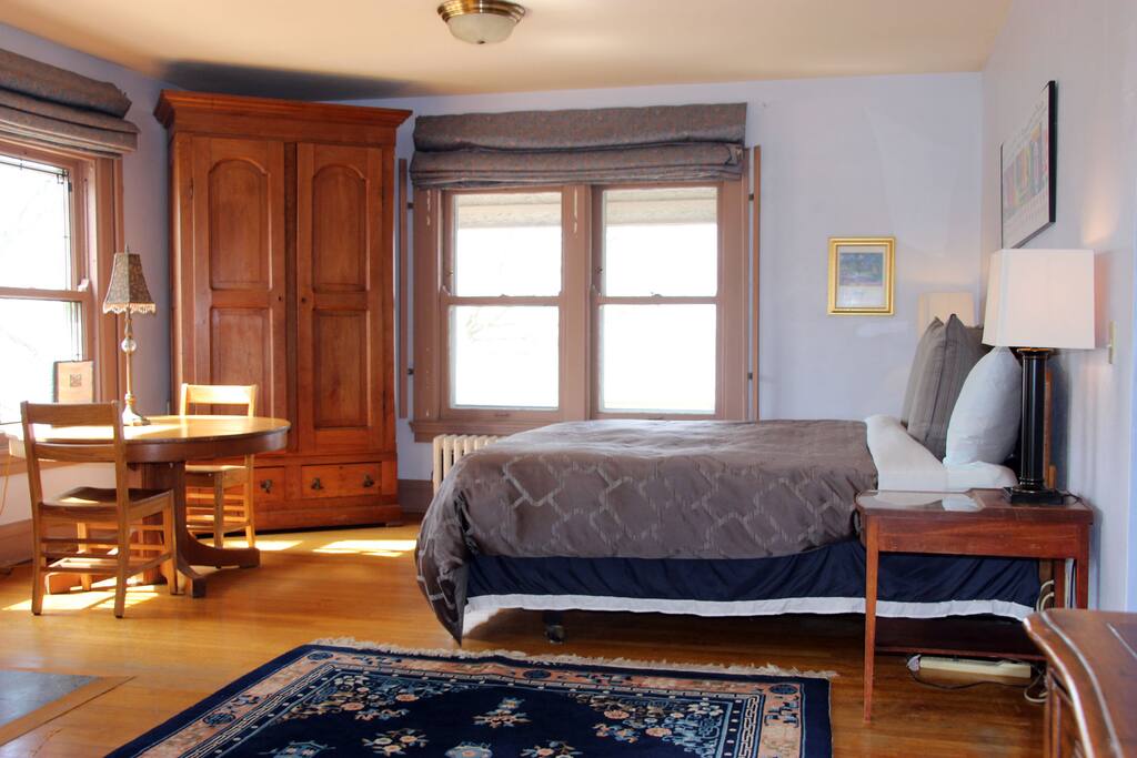 Largest room in the house. Sunny with windows on 3 sides.