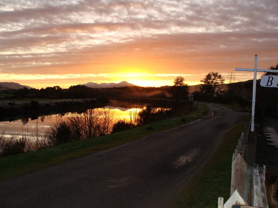 Sunset looking down the Caledonian Canal