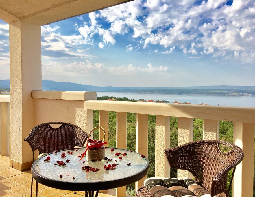 Balcony & view.