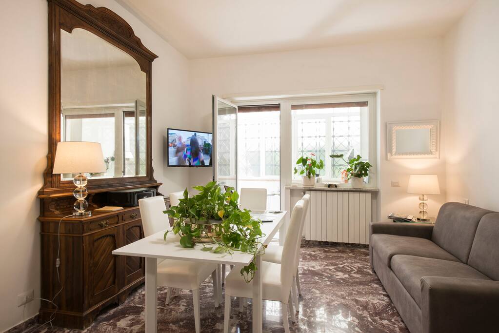 The Living Room with the double sofa-bed