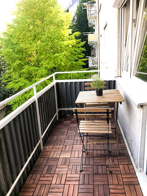 Balcony with table