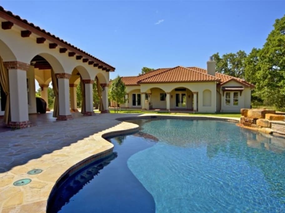 Luxury Hill Country Estate with Pool/Spa Sleeps 20 Houses for Rent in Buda, Texas, United States