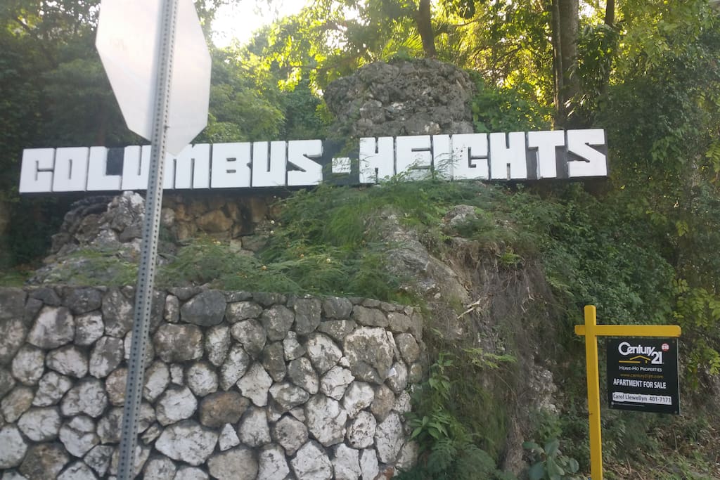 Columbus Heights is a private, hillside condo complex overlooking the town of Ocho Rios.