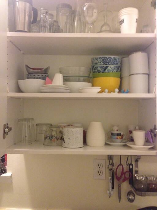 cups, plates, glasses, ALL types of tools for dinner are available