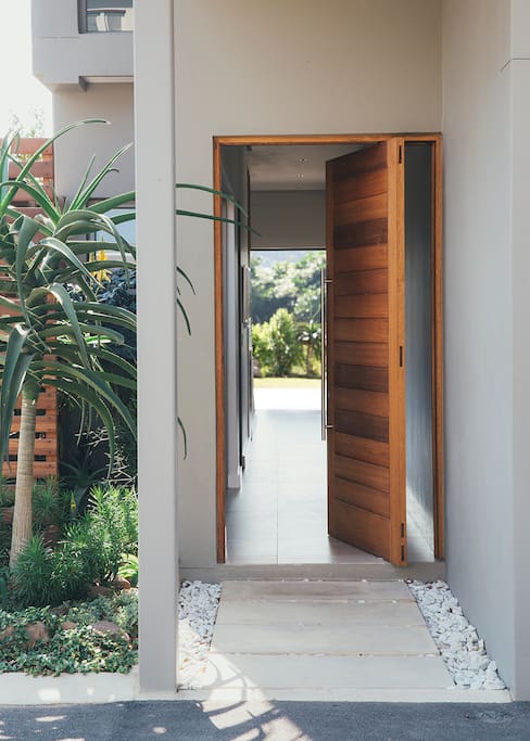 Entrance door reveals the forest views.