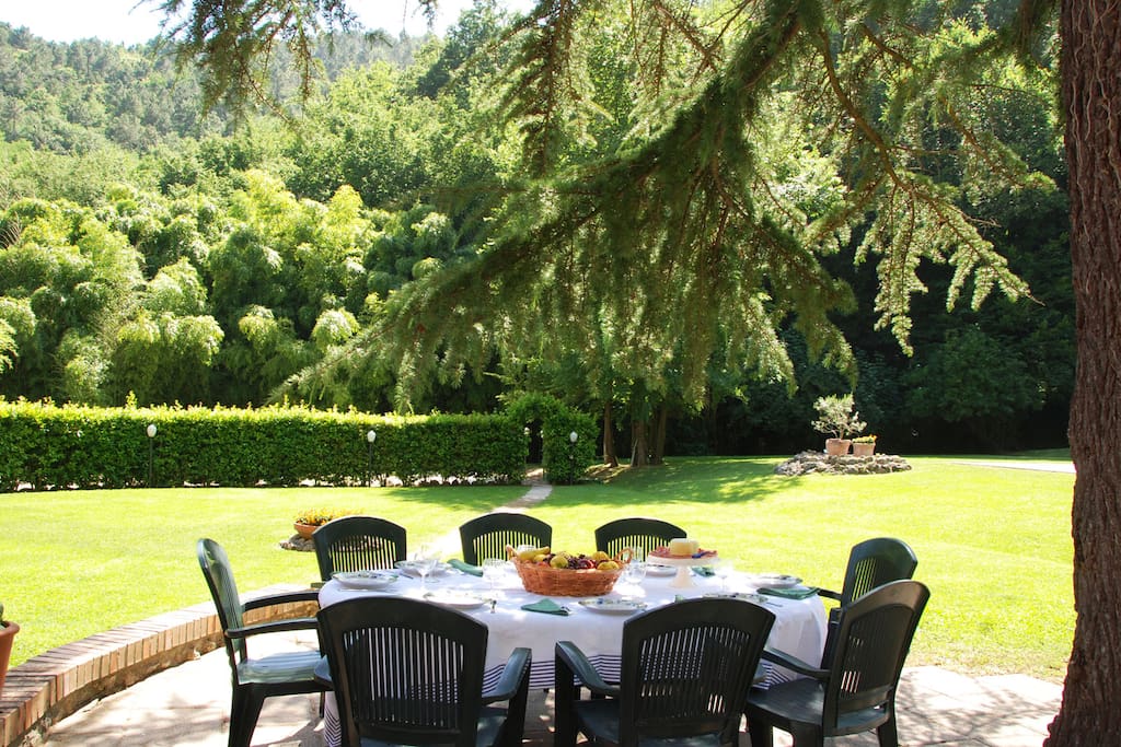 Dining table in the garden