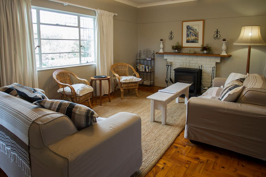 The lounge with Godin fireplace