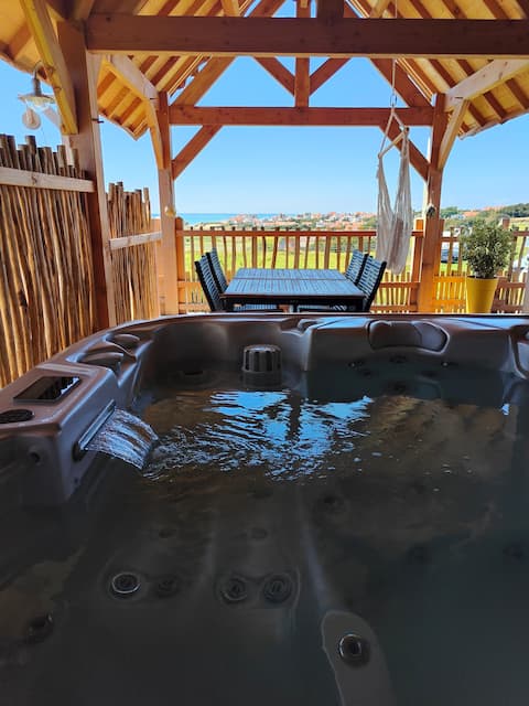 Annonce Airbnb populaire: La Cabane Du Marin 3-star Jacuzzi facing the sea à Ambleteuse