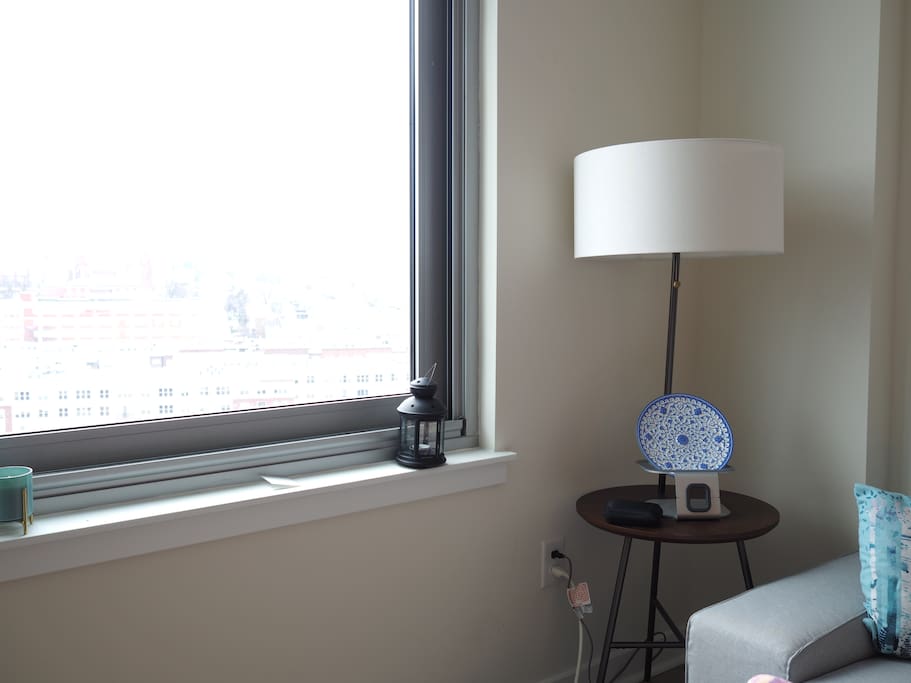 Window with a nice view from city