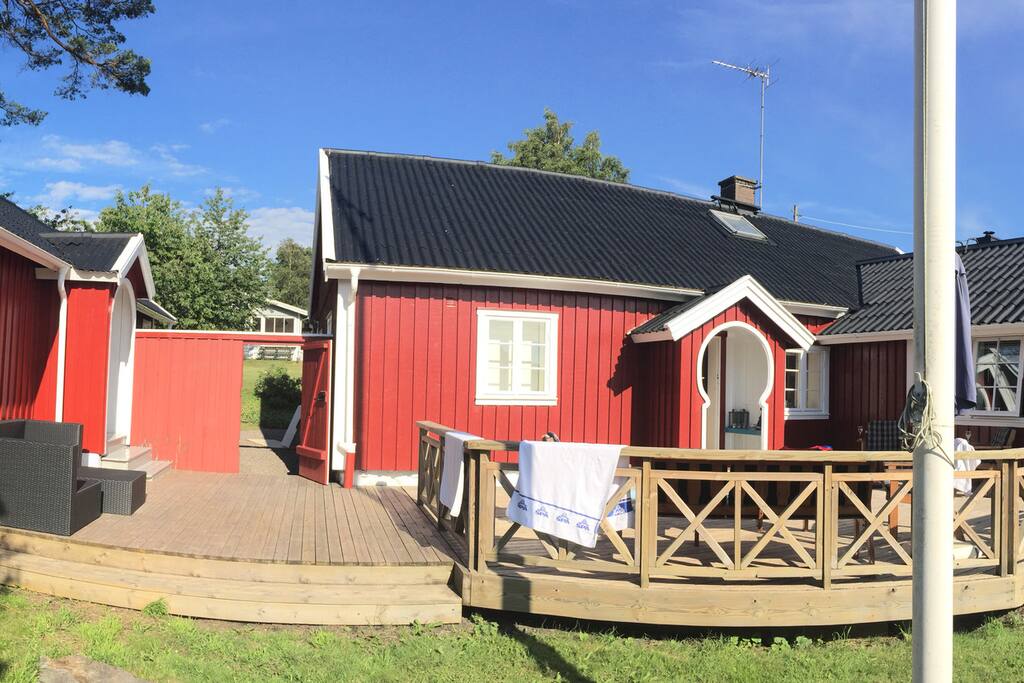 The main house on the right