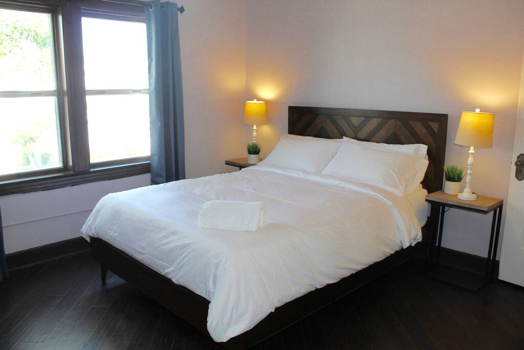 Great natural light + blackout curtains