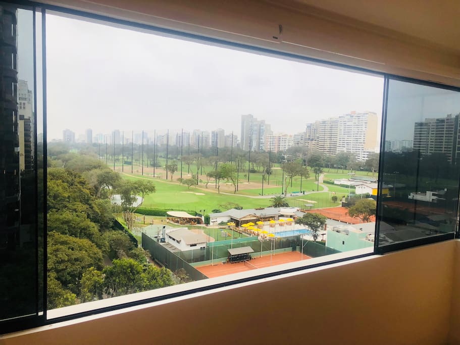 Golf course view from living room