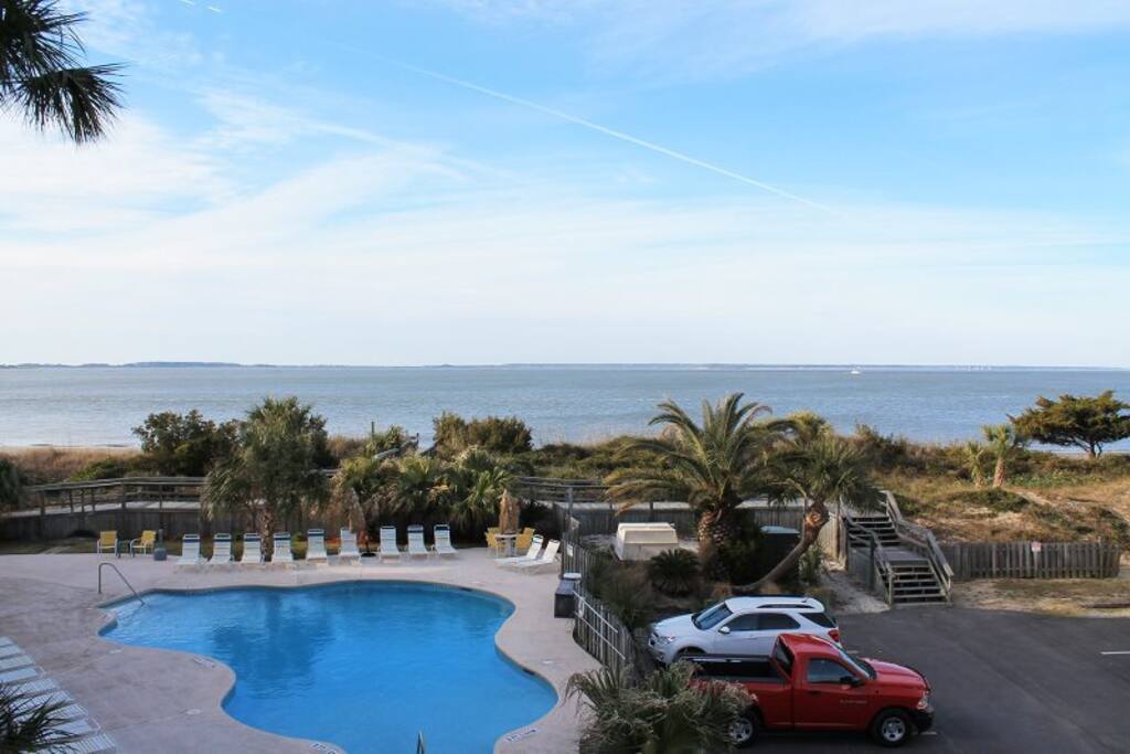 Beautiful Views of the Atlantic Ocean and Savannah River Entrance from your Private Balcony