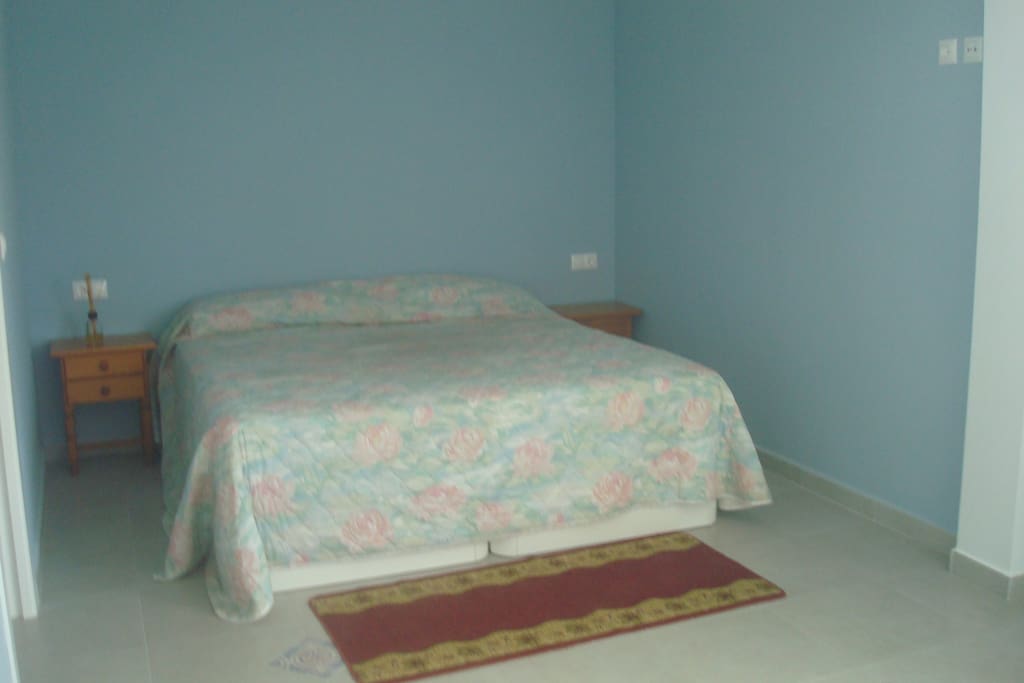 Large bedroom with 2 fullsize beds pushed together