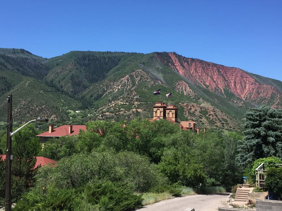 View from Balcony Overlooking Hotel Colorado and Red Mountain
