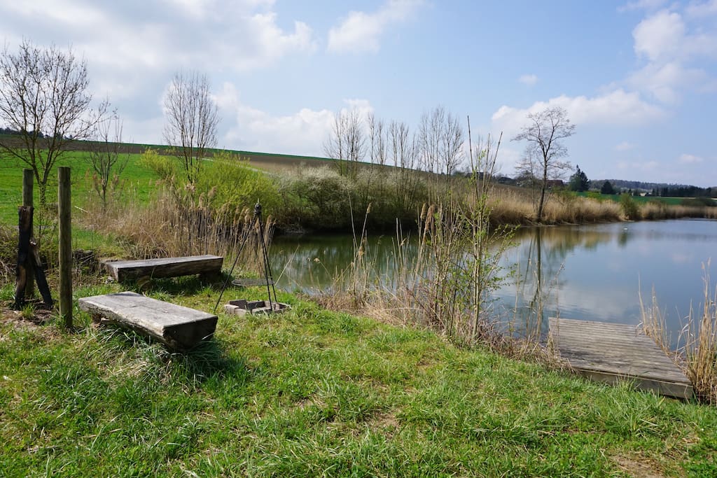 Grillstelle am Weiher, 150m vom Häuslein entfernt