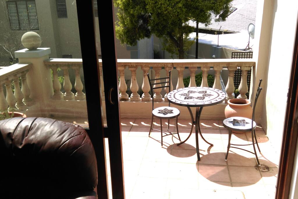 Outdoor patio for coffee in the morning