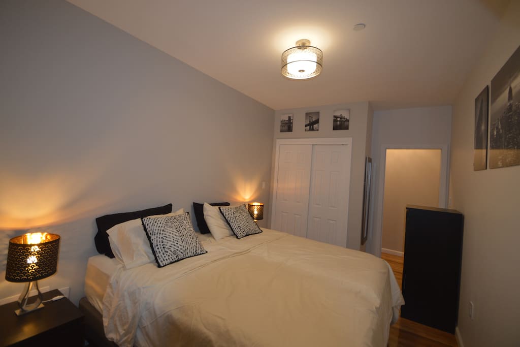King-Sized bedroom with a world-class pillow-top mattress. Bed is available as a King or two Twin XL beds.