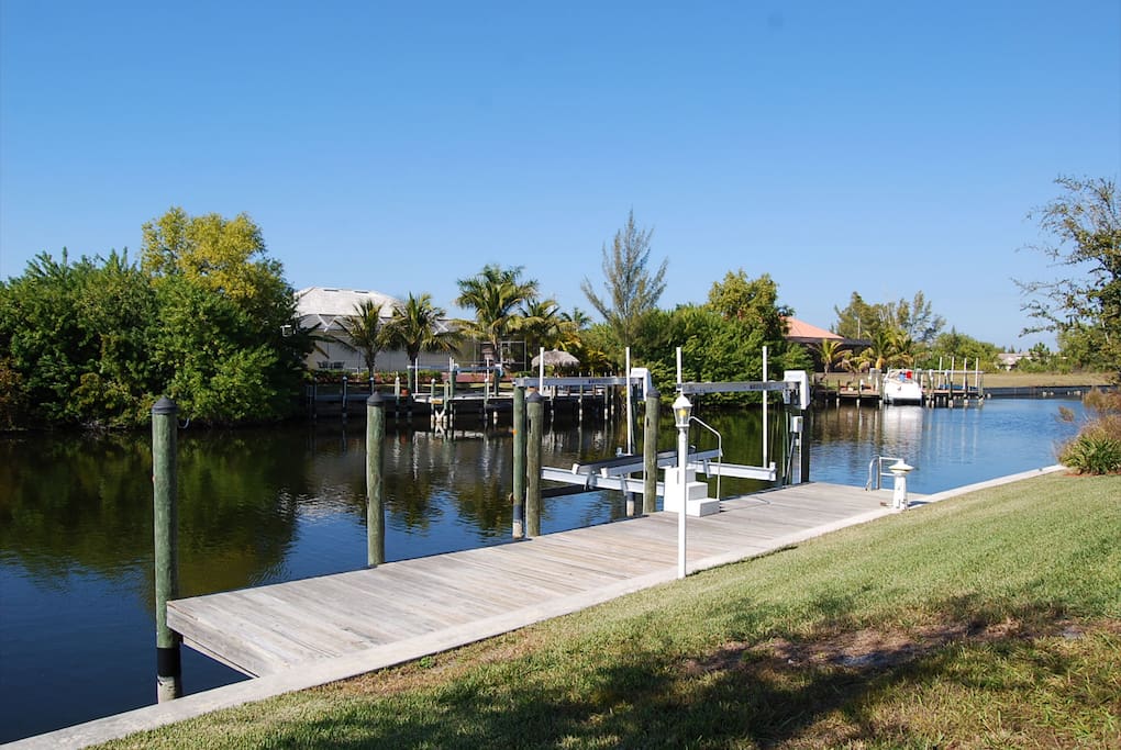 Our 40ft Dock on Wide Canal, Good Fishing !