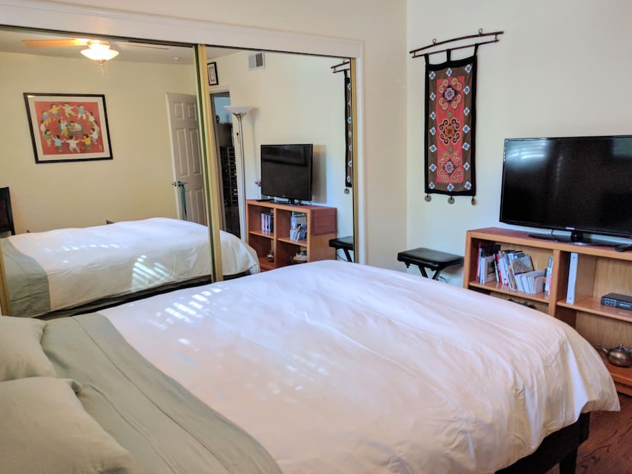 Comfortable bed with down comforter