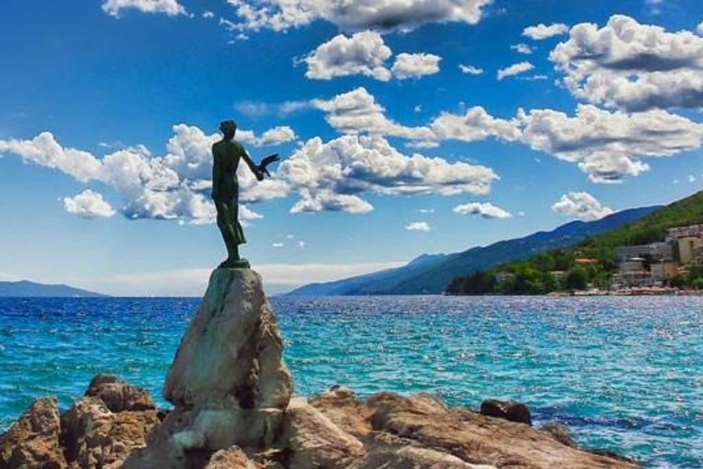 Maiden With The Seagull, attraction, view to Opatija