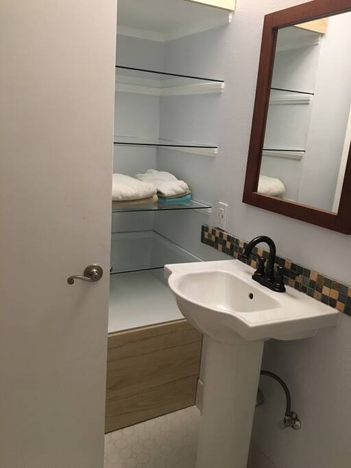 Guest bathroom you will share with us. We have two bathrooms in our home.
