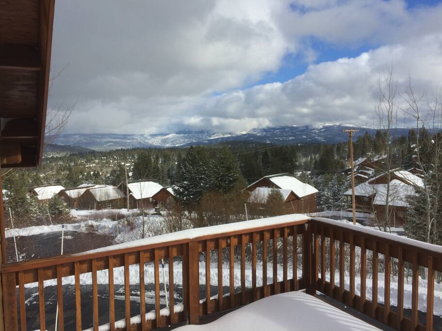 Winter view of the Sierras from the deck