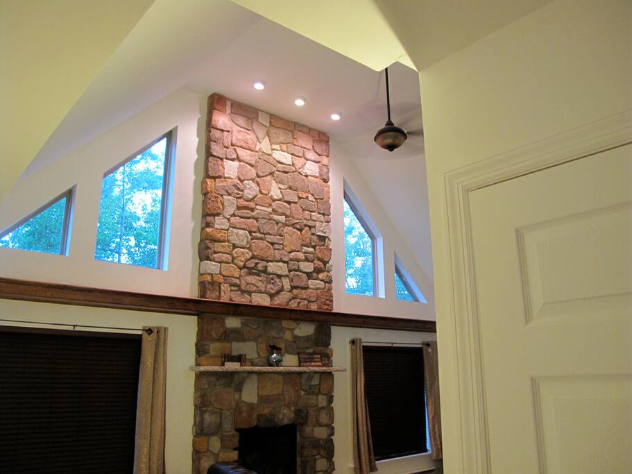 Living room with fireplace