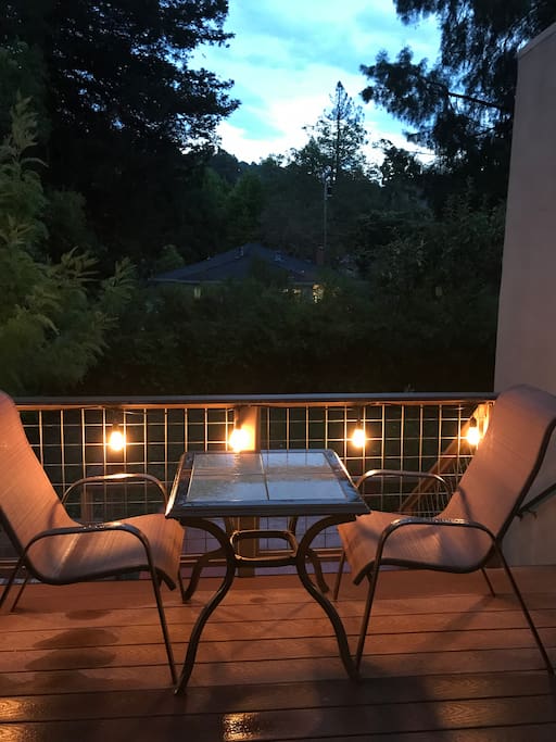 Rear deck evening view