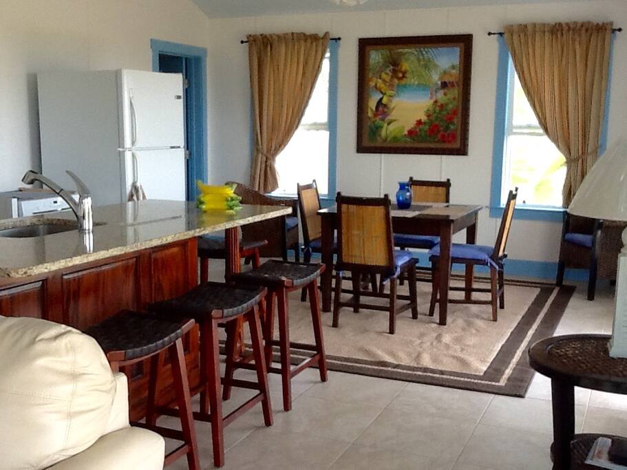 Bar stools, granite countertop
