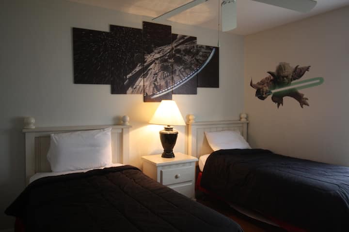our star wars themed room, is a great place for the kids or even adults!