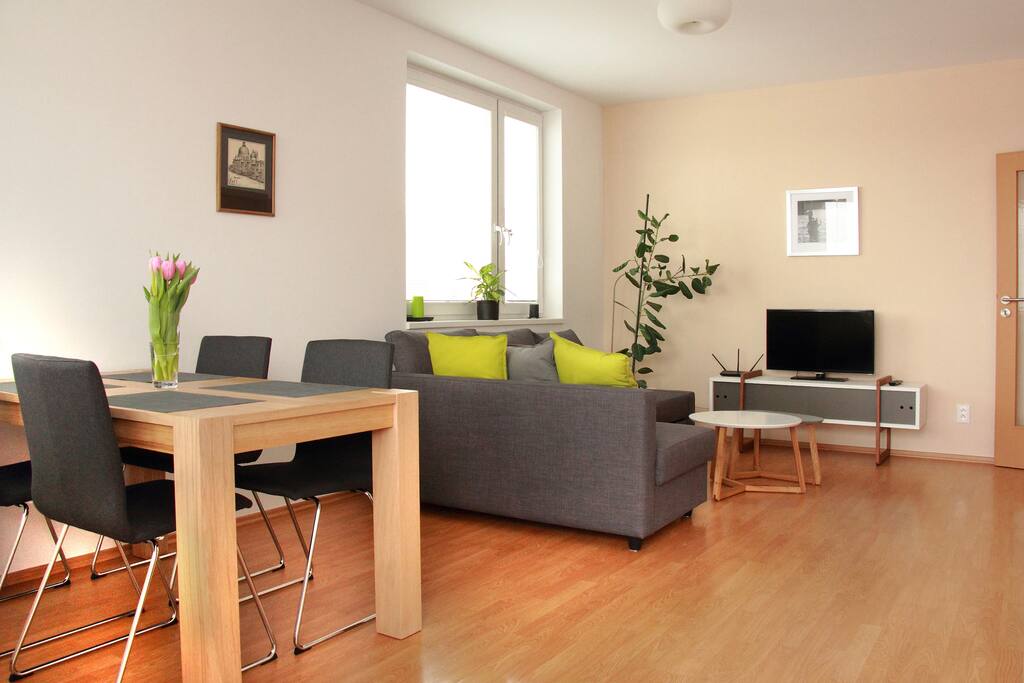 Living room with dining corner