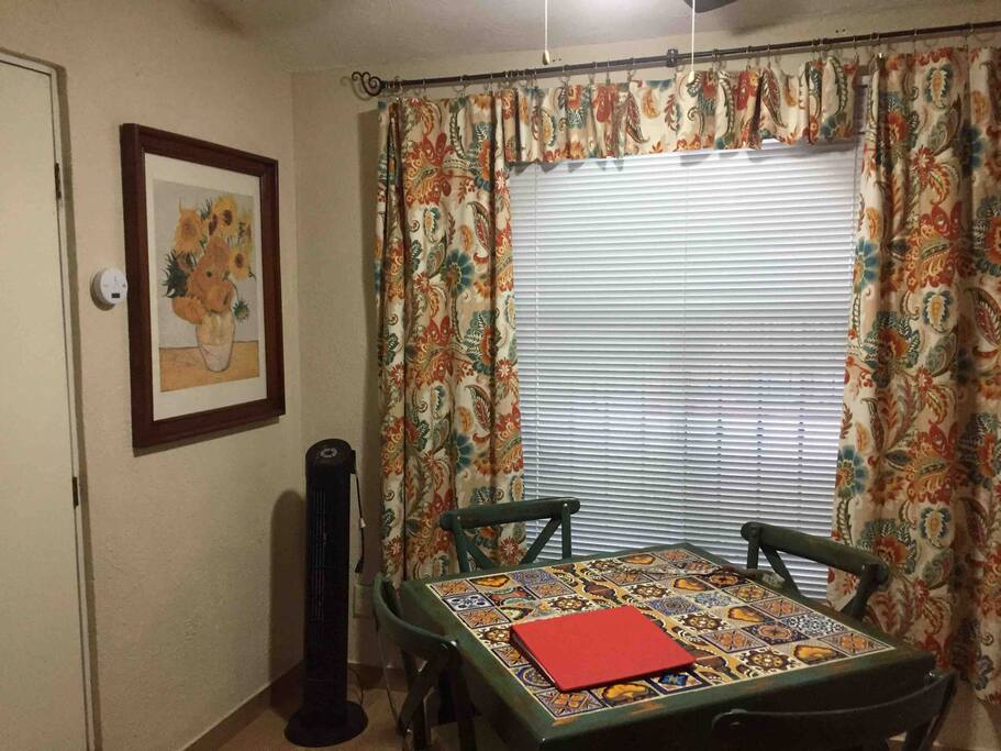 Dining area and front window.