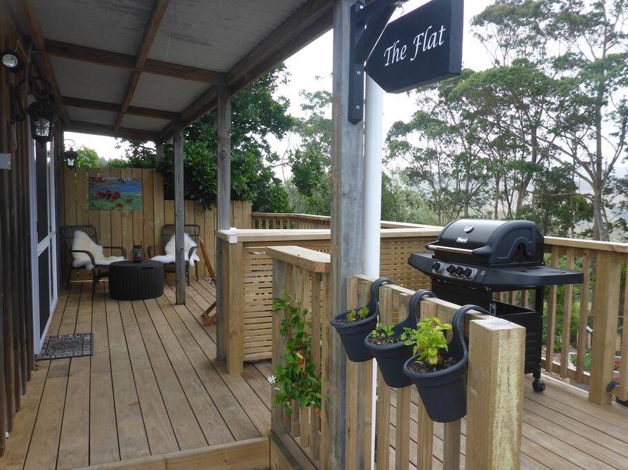 Private entrance and outdoor deck space