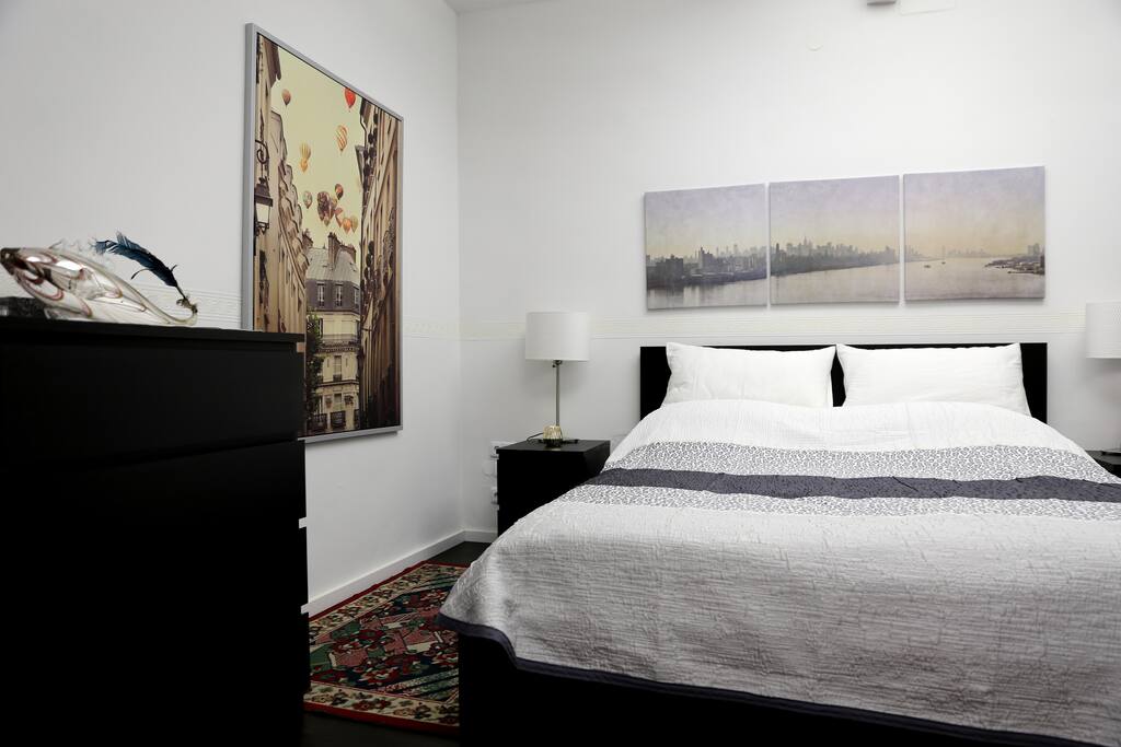 Real double bed with extremely comfortable high quality mattress