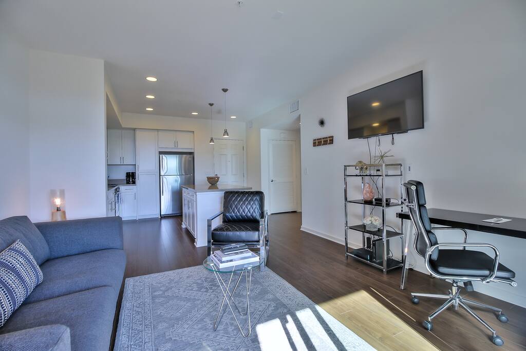 A Living Area with 48" TV + WiFi + Bluetooth Sound