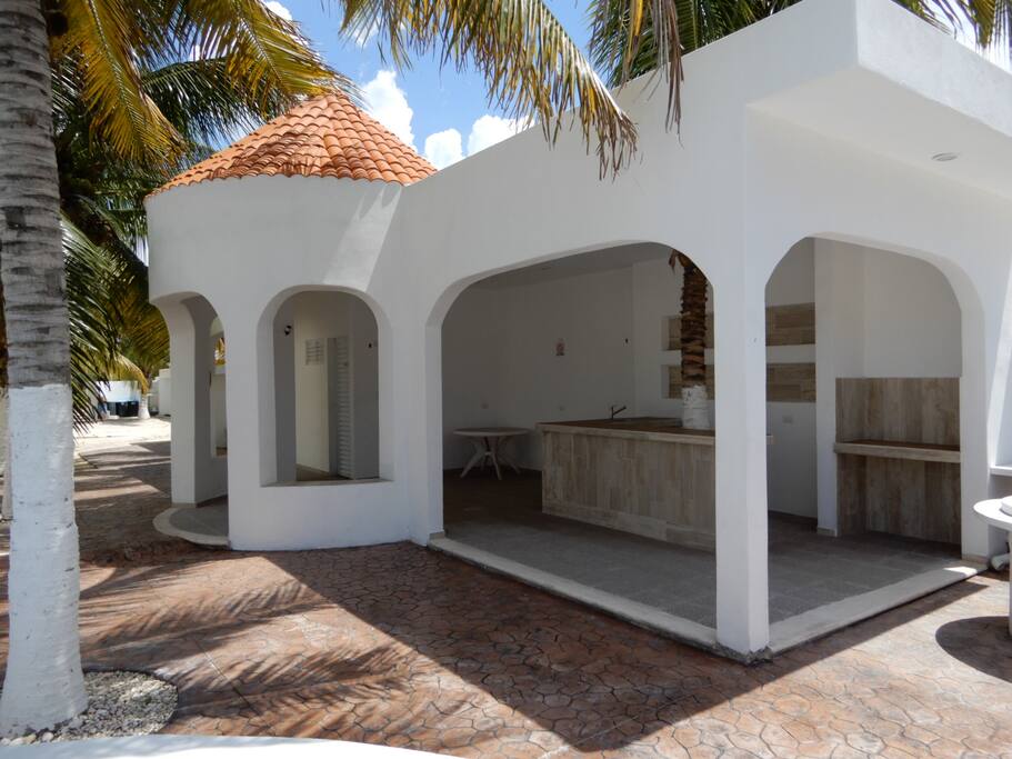 Gazebo with wet bar and restrooms