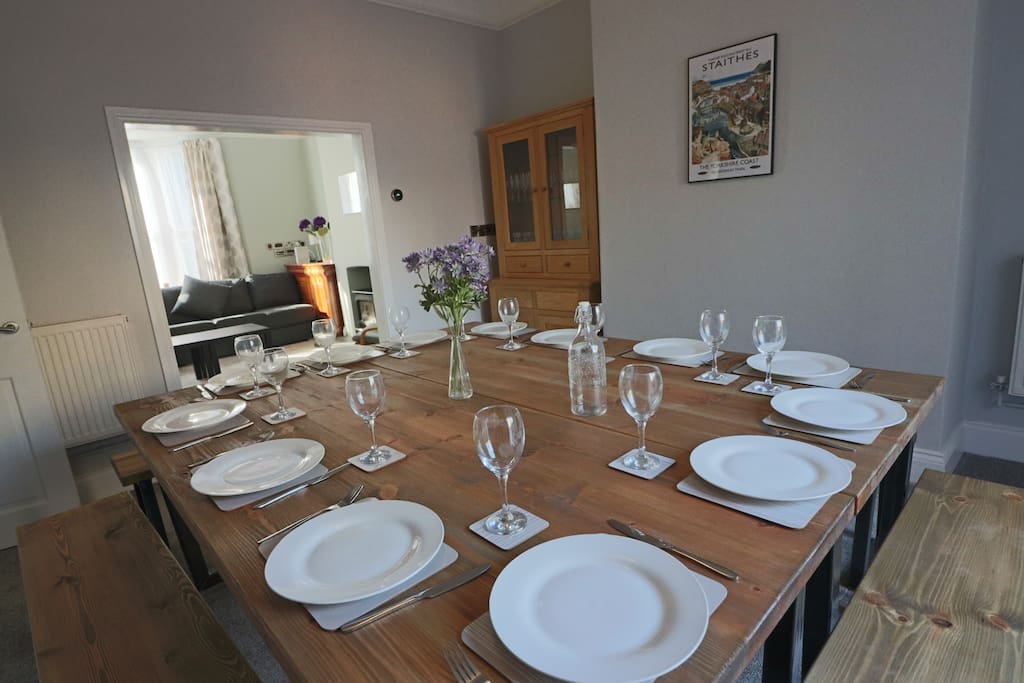 Dining table to seat 16 - can be configured together or separately