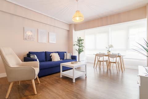 Comfortable and bright, 5 minutes from the beach