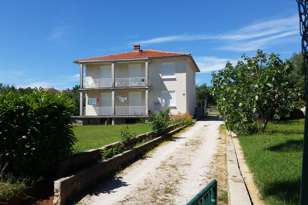 The front view of the house