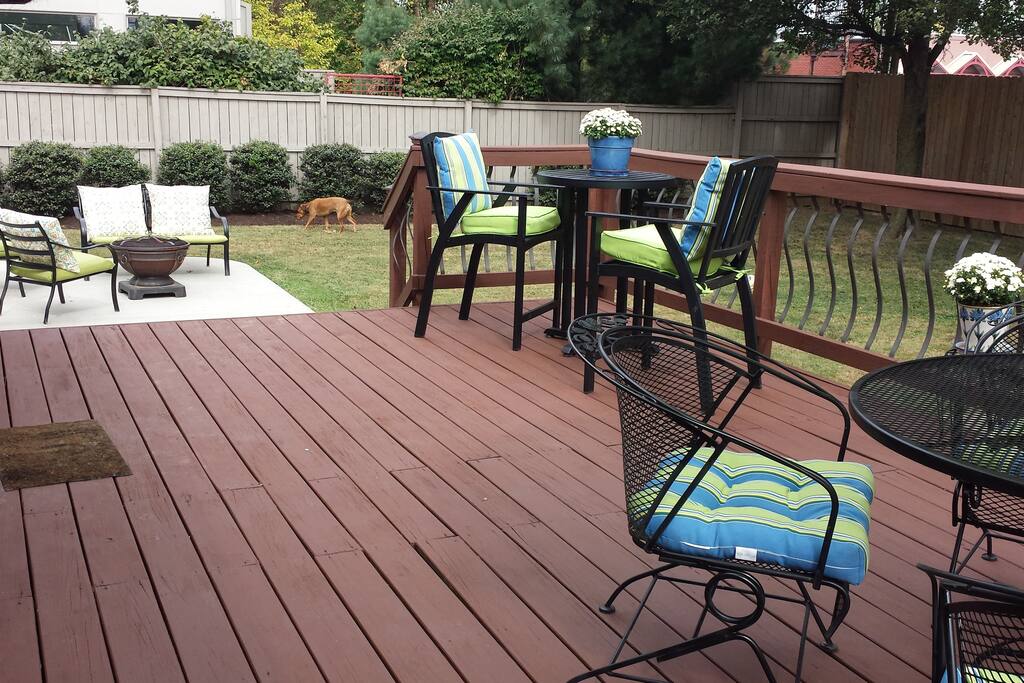 Discuss all your winnings on the deck or enjoy happy hour by the firepit