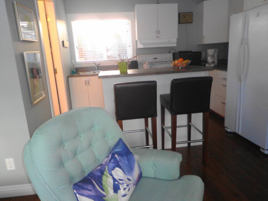 View of fully equipped kitchen