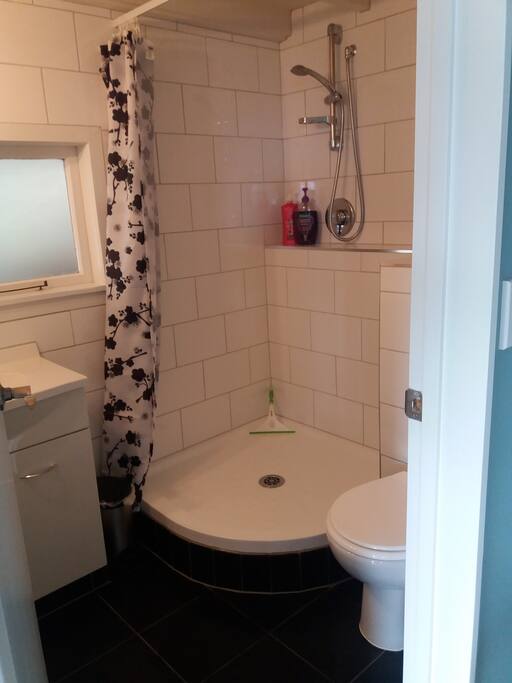 Newly tiled bathroom