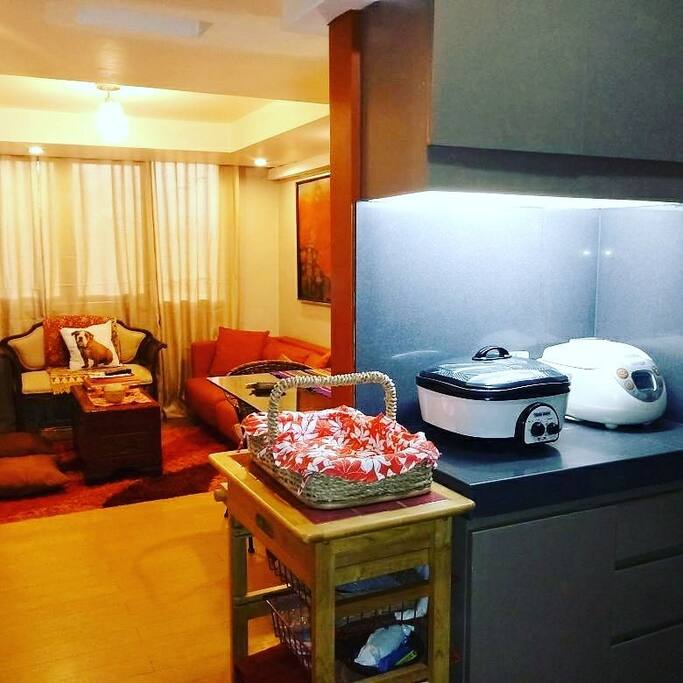 part of kitchen and living room area