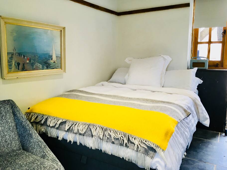 Comfy double bed, blackout blinds over all the windows