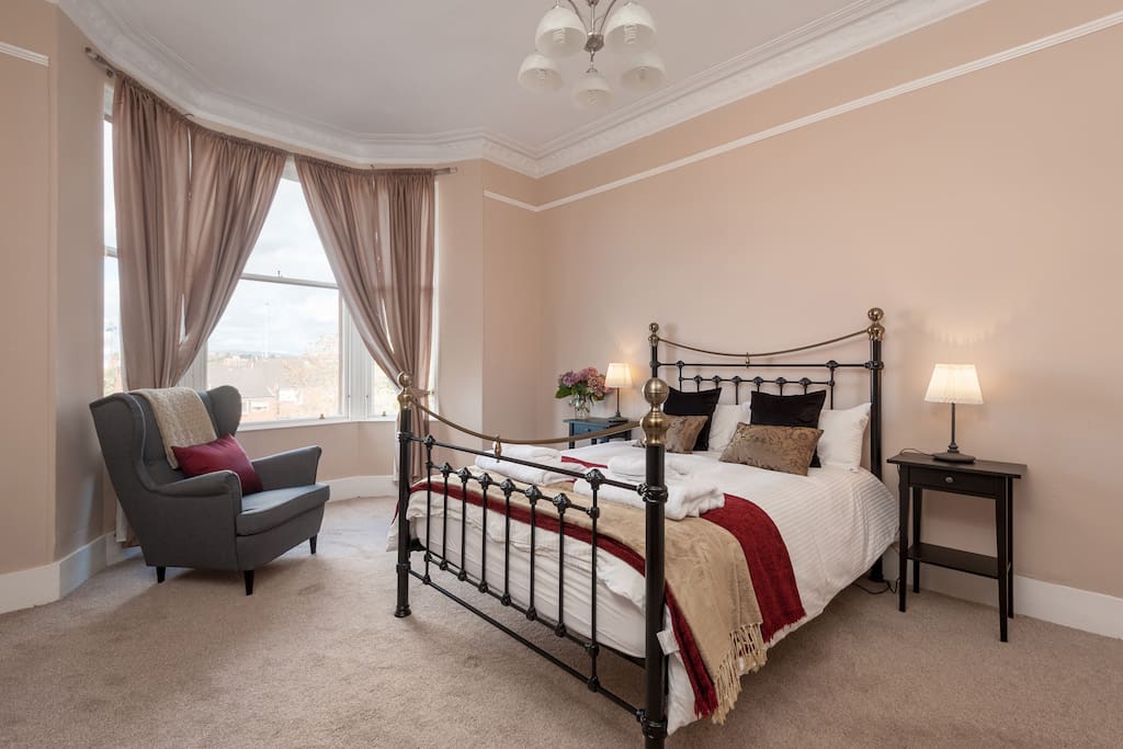 Spacious second double bedroom with great views