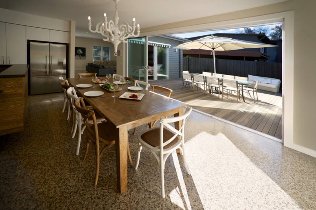 Large entertainers kitchen with bi folding doors