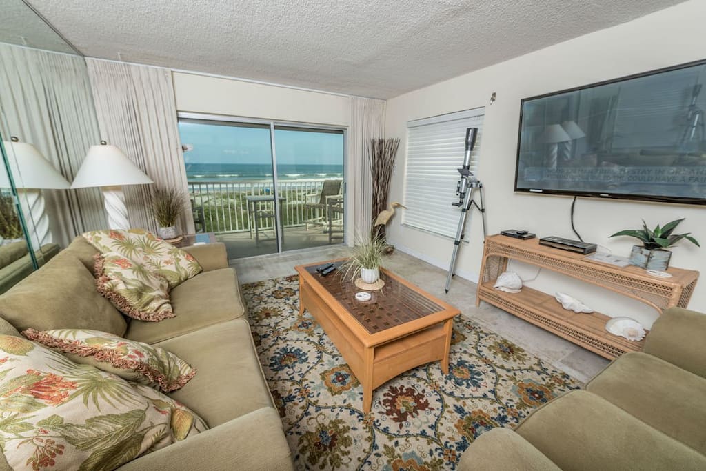 Beach comfortable living space with 60' LCD TV