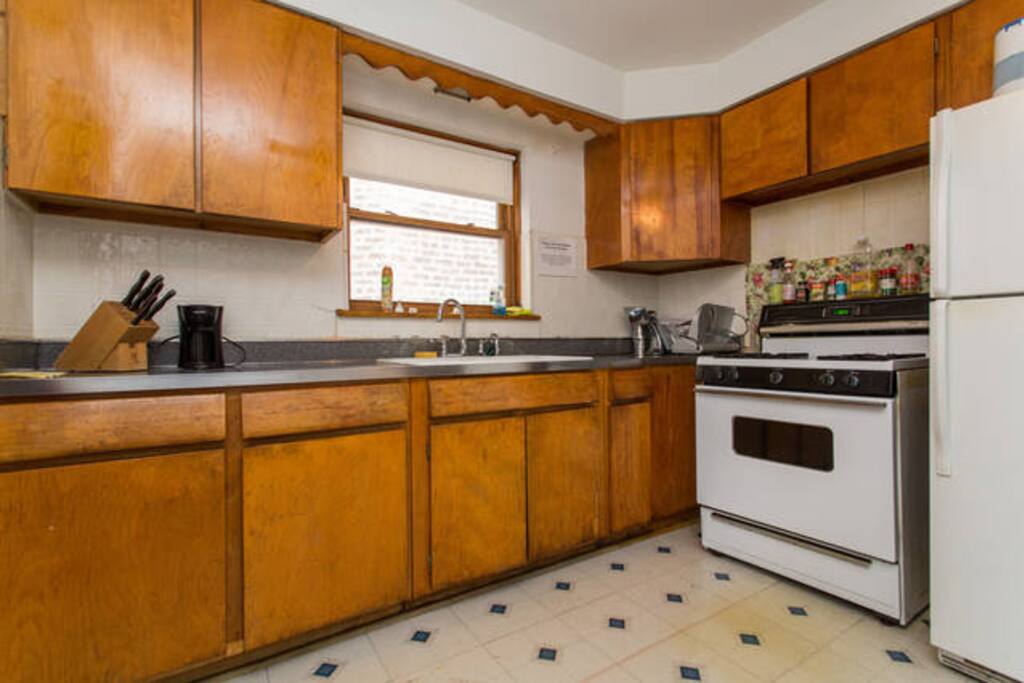 The upper level kitchen.